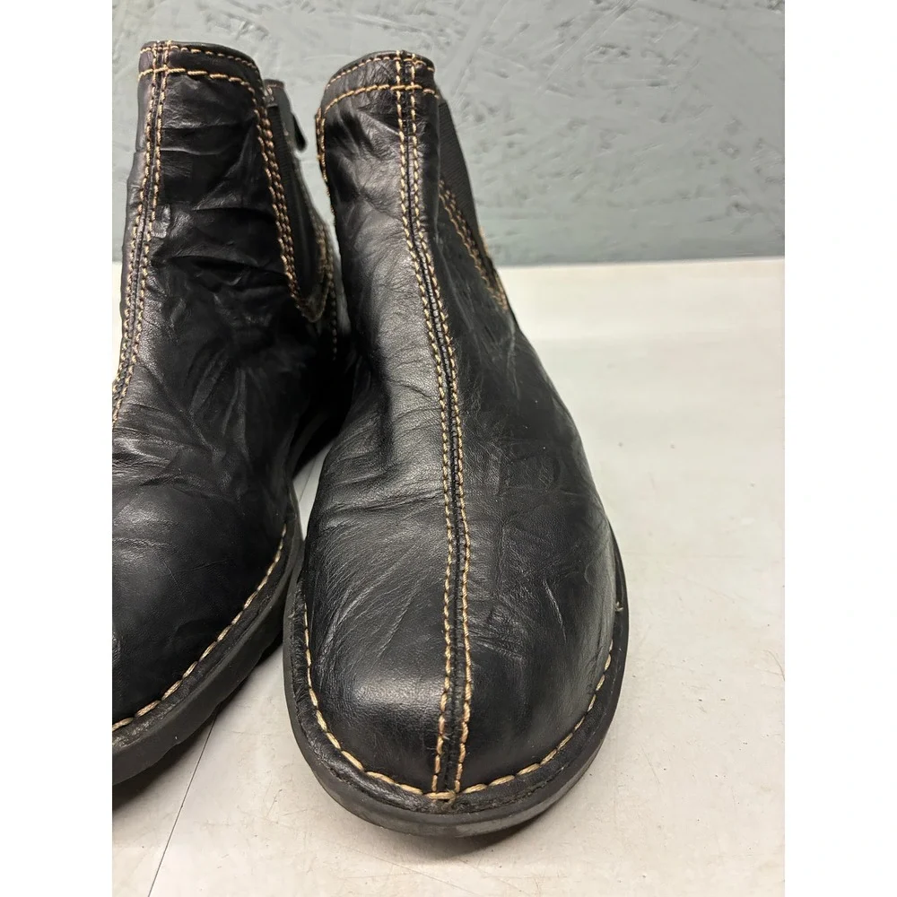 Clarks Chelsea Bendables Ankle Boots Womens 7.5 Black Leather Comfort Casual